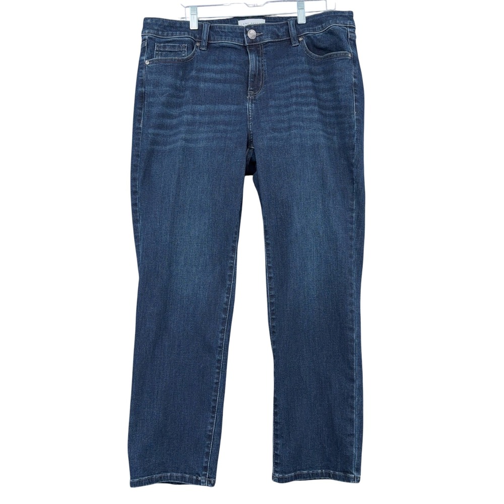 Lane Bryant Signature Fit Mid-Rise Straight Jeans Womens 16S Dark Wash Denim